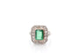 Bague 51 Bague Art déco en platine avec émeraude 2,22 ct et diamants 58 Facettes 25906-27032a