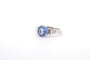 Bague 54 Bague en or blanc 18k avec saphir de Ceylan et diamants 58 Facettes 25920-26203
