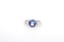 Bague 54 Bague en or blanc 18k avec saphir de Ceylan et diamants 58 Facettes 25920-26203