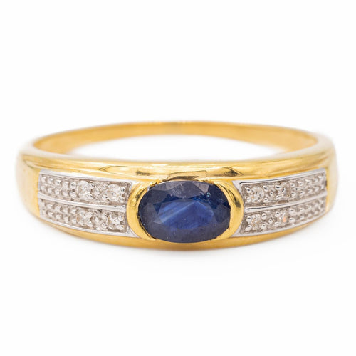 Bague 59 Bague Or jaune, Or blanc Saphir, Diamant 58 Facettes 2593579CD