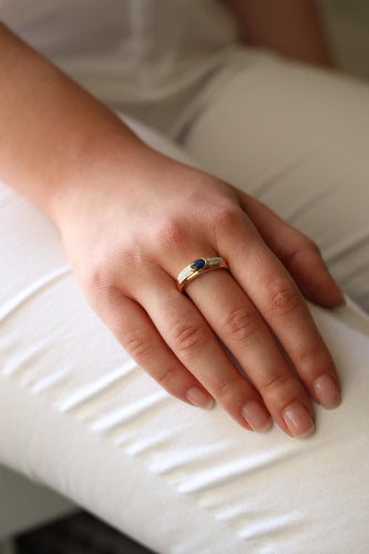 Bague 59 Bague Or jaune, Or blanc Saphir, Diamant 58 Facettes 2593579CD