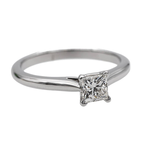 Bague 51 Cartier - Bague solitaire en platine 950 et diamant taille princesse 58 Facettes 2595386CN