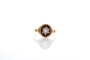 Bague 57 Bague ancienne 1900 en or jaune 18k, diamants et émail 58 Facettes 25968