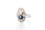 Bague 55 Bague Art déco en platine saphir et diamants 58 Facettes 25983