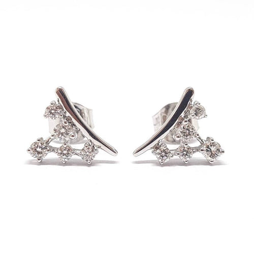 Boucles d'oreilles Boucles d'oreilles grappe diamants or blanc 58 Facettes