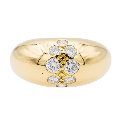 Bague 57 Bague jonc en or jaune 18 carats sertie de diamants 58 Facettes 2601184CN