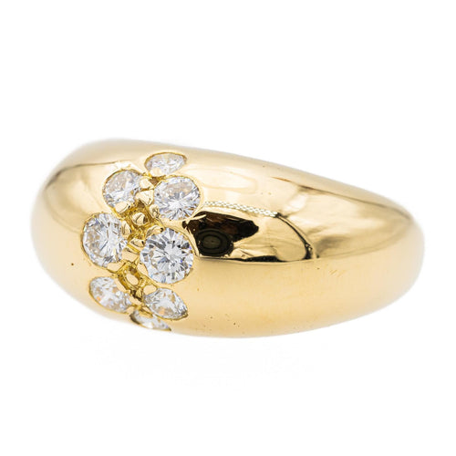 Bague 57 Bague jonc en or jaune 18 carats sertie de diamants 58 Facettes 2601184CN