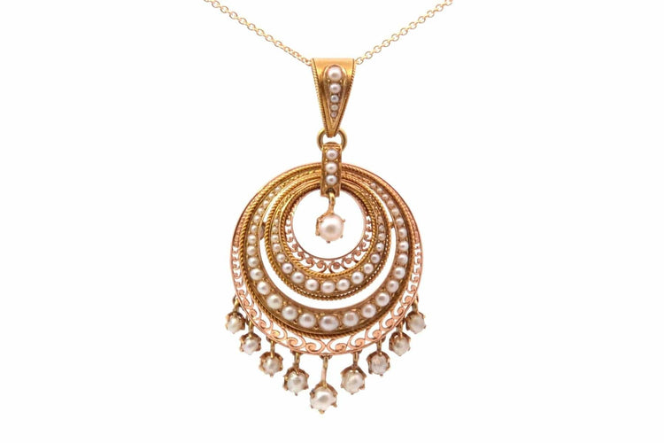Collier Collier pendentif en or jaune 18k et perles fines 58 Facettes 26017