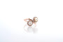 Bague 51 Bague en or rose 18k sertie de diamants et perles de culture 58 Facettes 26022