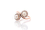 Bague 51 Bague en or rose 18k sertie de diamants et perles de culture 58 Facettes 26022