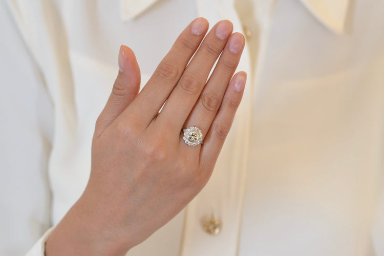 Bague 54 Bague de fiançailles - Bague en platine et diamants 58 Facettes 26076-26147