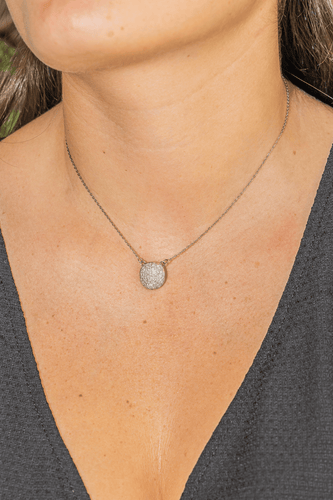 Collier Collier motif rond en or blanc 18 carats et diamants 58 Facettes 2609066CN