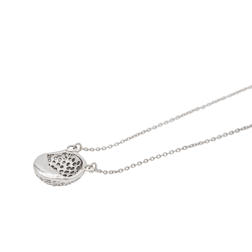 Collier Collier motif rond en or blanc 18 carats et diamants 58 Facettes 2609066CN