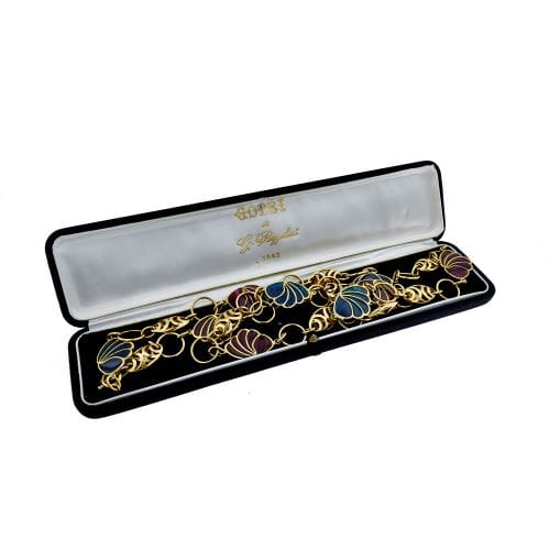 Collier Gobbi - Collier long en or jaune 18 ct avec motifs émaillés 58 Facettes 26094