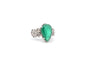Bague 51 Bague vintage en platine avec émeraude poire et diamants 58 Facettes 26128