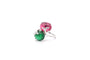 Bague 54 Bague en or blanc 18k avec tourmalines cabochons et diamants 58 Facettes 26158
