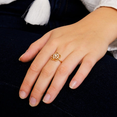 Bague 55 Bague Fleur Diamants 58 Facettes DV0014-3