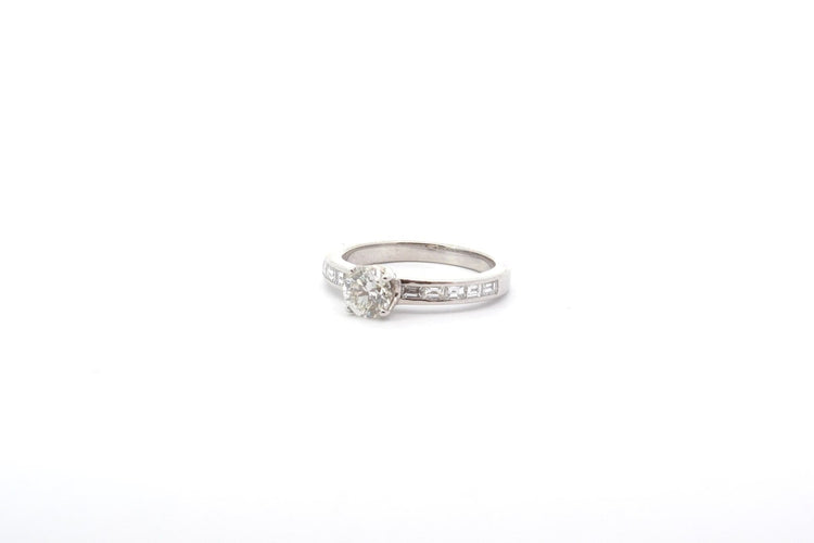 Bague 50 Solitaire - Bague en or blanc 18k et diamants 58 Facettes 26222