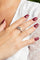 Bague 53.5 Bague Or blanc Prasiolite, Diamant 58 Facettes 2622576CN