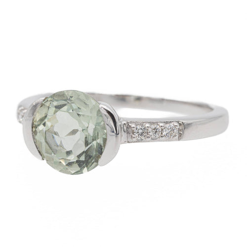 Bague 53.5 Bague en or blanc 18 carats prasiolite et diamants 58 Facettes 2622576CN