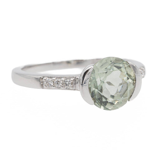 Bague 53.5 Bague en or blanc 18 carats prasiolite et diamants 58 Facettes 2622576CN