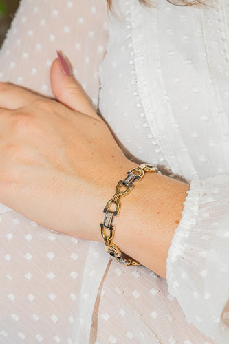 Bracelet Bracelet en or jaune et or blanc 18 carats serti de diamants 58 Facettes 2624864CN