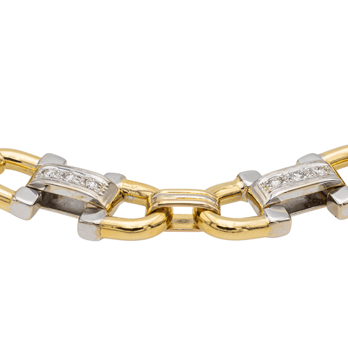 Bracelet Bracelet en or jaune et or blanc 18 carats serti de diamants 58 Facettes 2624864CN