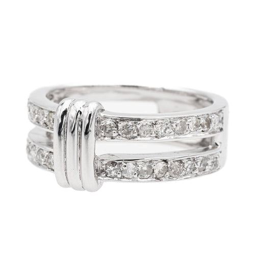 Bague 54 Bague en or blanc 18 carats pavée de diamants 58 Facettes 2624870CN