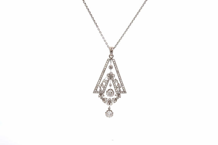 Collier Collier pendentif Art déco en diamants 58 Facettes 26251