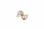 Bague 57 Bague Toi et Moi vintage en or jaune, platine et diamants 58 Facettes 26269