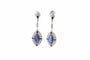 Boucles d'oreilles Art déco - Boucles d’oreilles en platine saphirs et diamants 58 Facettes 26291