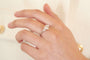 Bague 53 Bague cœur en platine avec diamants 58 Facettes 26295-25050