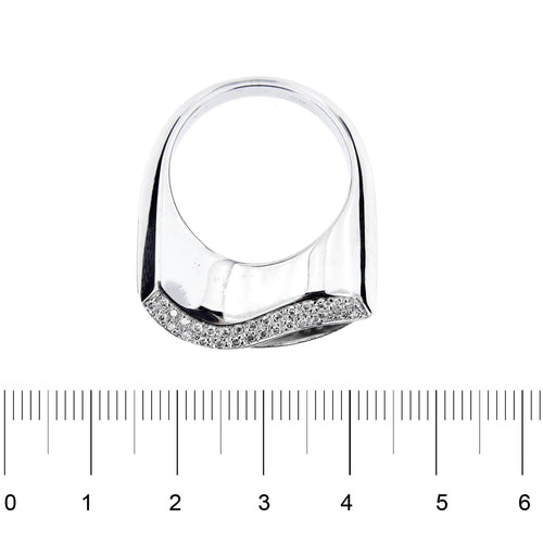 Bague 56 Bague vague en or blanc 18 carats et diamants 58 Facettes 26314
