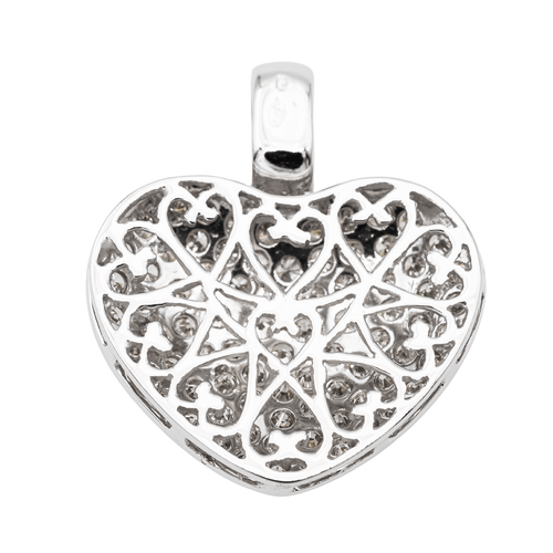 Pendentif Pendentif cœur en or blanc 18 carats et diamants 58 Facettes 2635144CN