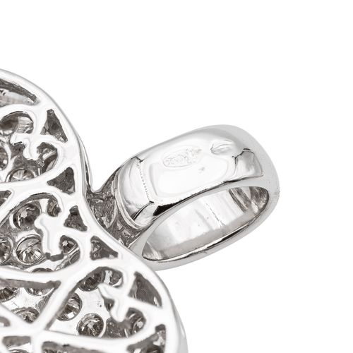 Pendentif Pendentif cœur en or blanc 18 carats et diamants 58 Facettes 2635144CN