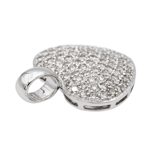 Pendentif Pendentif cœur en or blanc 18 carats et diamants 58 Facettes 2635144CN