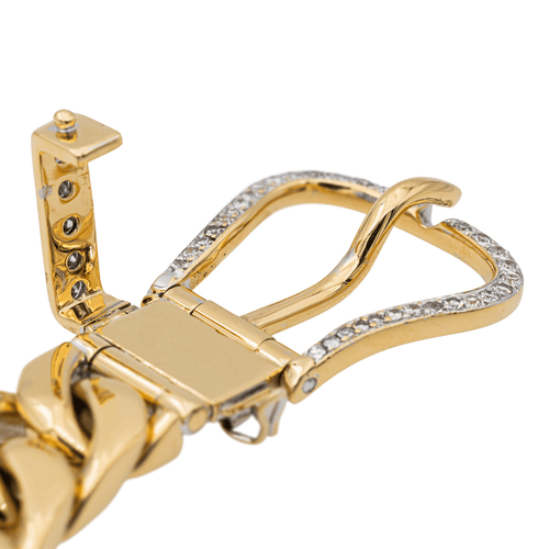 Bracelet Bracelet manchette style ceinture en or jaune 18 carats et diamants 58 Facettes 2635343CN