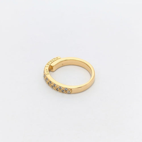Bague 46 Guy Laroche - Alliance en or jaune 18 carats et diamants 58 Facettes 26367