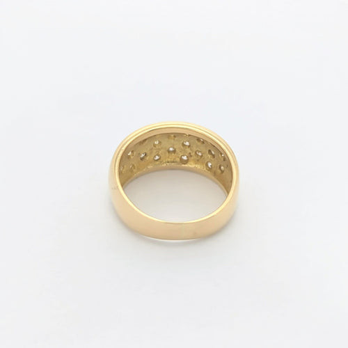 Bague 52 Bague en or jaune 18 carats et diamants 58 Facettes 26371