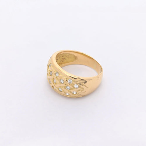 Bague 52 Bague en or jaune 18 carats et diamants 58 Facettes 26371