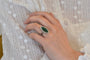 Bague 49 Bague vintage émeraude et diamants en or blanc 18k 58 Facettes 26383