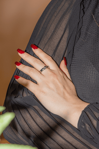 Bague 56 Bague solitaire asymétrique en or blanc 18 carats avec diamant 58 Facettes 2642318CN