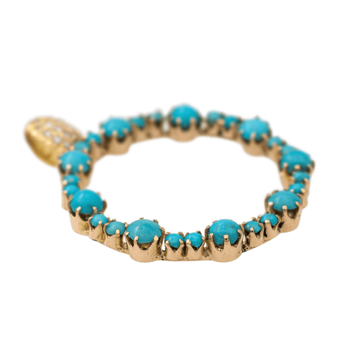 Pendentif Pendentif Or jaune Turquoise, Diamant 58 Facettes 2647007CN