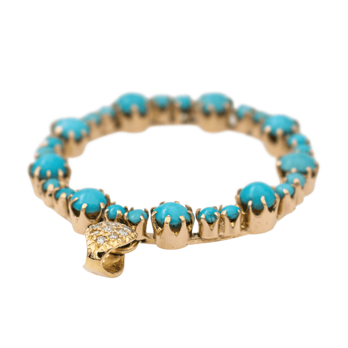 Pendentif Pendentif Or jaune Turquoise, Diamant 58 Facettes 2647007CN