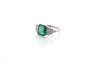 Bague 55 Bague vintage en platine avec émeraude 2,65 ct et diamants 58 Facettes 26487-26573