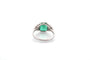 Bague 55 Bague vintage en platine avec émeraude 2,65 ct et diamants 58 Facettes 26487-26573