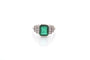 Bague 55 Bague vintage en platine avec émeraude 2,65 ct et diamants 58 Facettes 26487-26573
