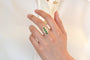 Bague 53 Bague vintage en or jaune 18k avec émeraudes et diamants 58 Facettes 26525dv