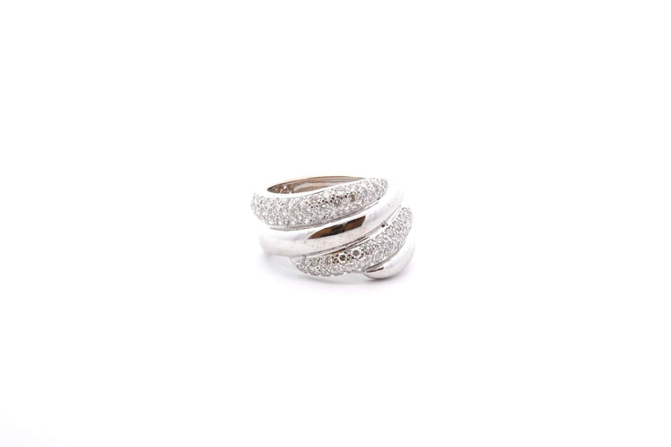 Bague 54 Bague en or blanc 18k sertie de diamants 58 Facettes 26526dv