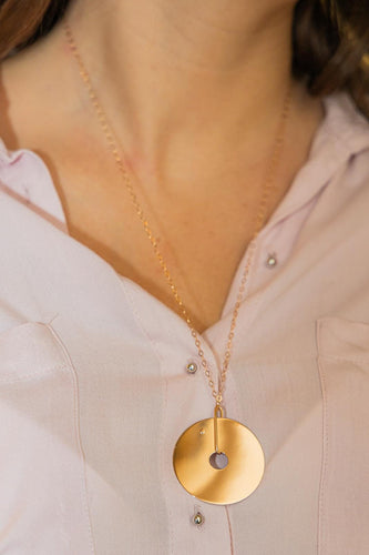 Collier Ginette NY - Collier pendentif Jumbo Donut on Chain en or rose 58 Facettes 2656184CN